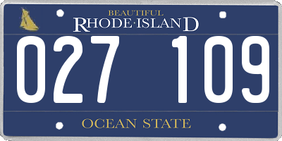 RI license plate 027109