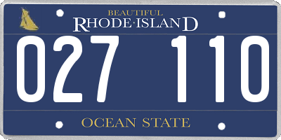 RI license plate 027110