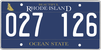 RI license plate 027126