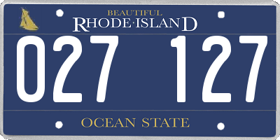 RI license plate 027127