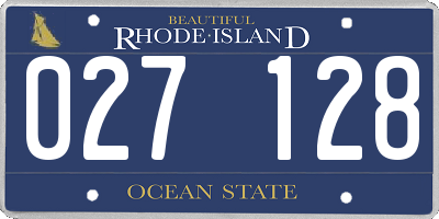 RI license plate 027128