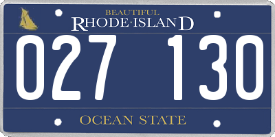 RI license plate 027130