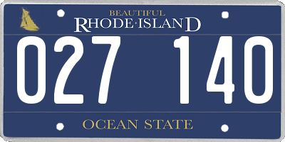 RI license plate 027140
