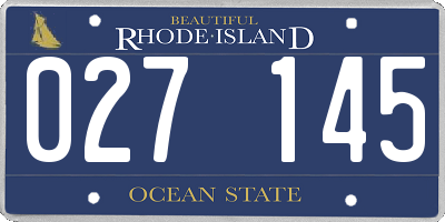 RI license plate 027145