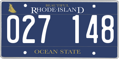 RI license plate 027148