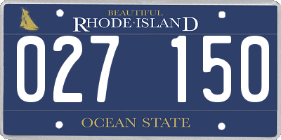 RI license plate 027150