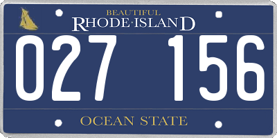 RI license plate 027156