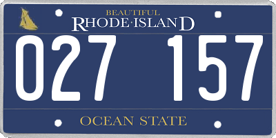 RI license plate 027157