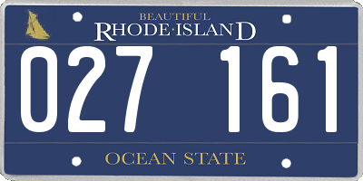 RI license plate 027161