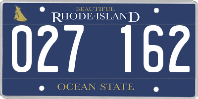 RI license plate 027162