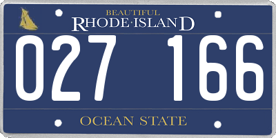 RI license plate 027166