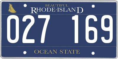 RI license plate 027169