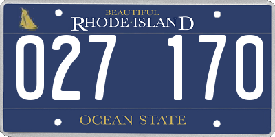 RI license plate 027170