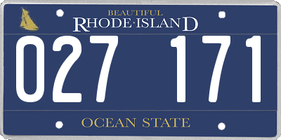 RI license plate 027171