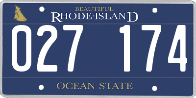 RI license plate 027174