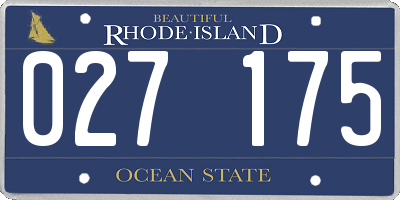 RI license plate 027175