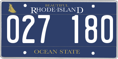 RI license plate 027180