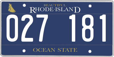 RI license plate 027181