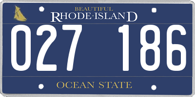 RI license plate 027186