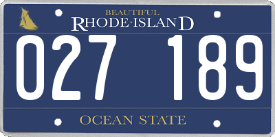 RI license plate 027189