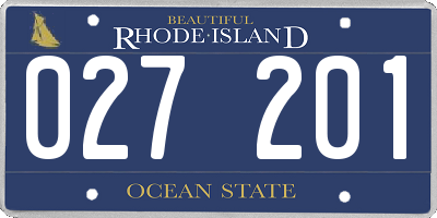 RI license plate 027201