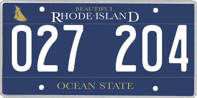 RI license plate 027204