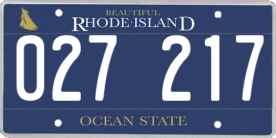 RI license plate 027217