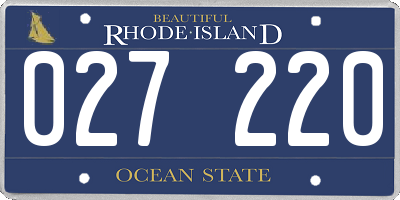 RI license plate 027220