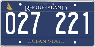 RI license plate 027221