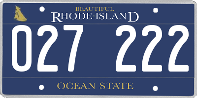 RI license plate 027222