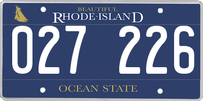 RI license plate 027226