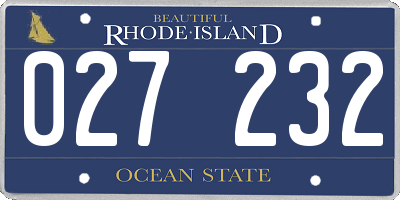RI license plate 027232