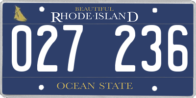 RI license plate 027236