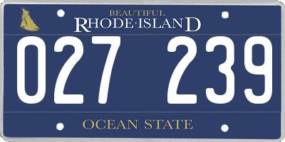 RI license plate 027239