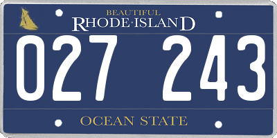RI license plate 027243