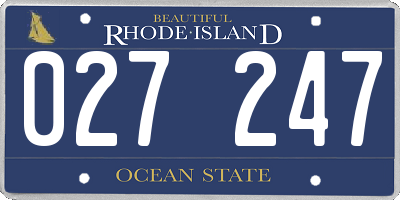 RI license plate 027247