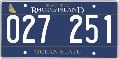 RI license plate 027251