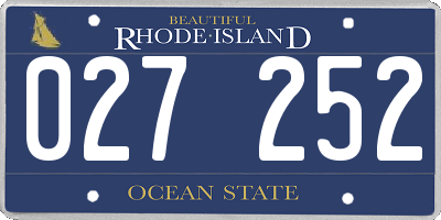 RI license plate 027252