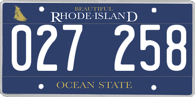 RI license plate 027258