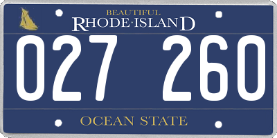 RI license plate 027260