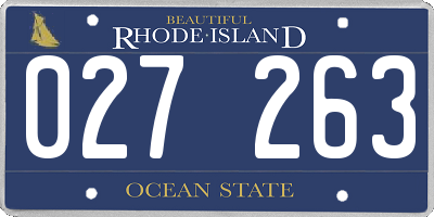RI license plate 027263