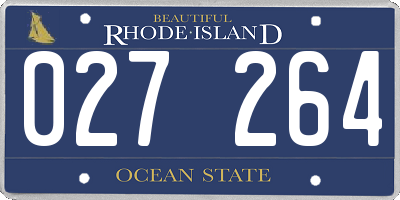 RI license plate 027264
