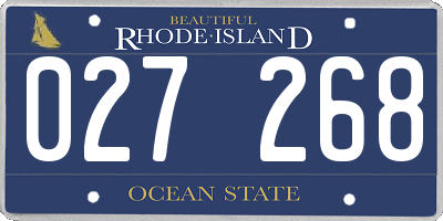 RI license plate 027268