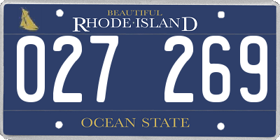 RI license plate 027269