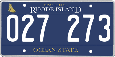 RI license plate 027273