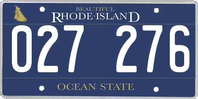 RI license plate 027276