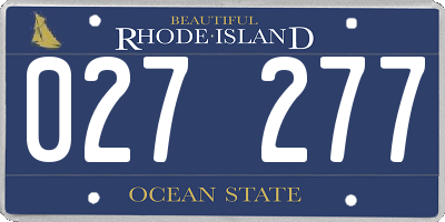 RI license plate 027277