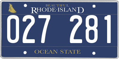 RI license plate 027281