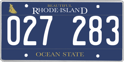 RI license plate 027283