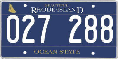 RI license plate 027288